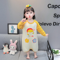 Girls nightdress pure cotton spring and autumn cute childrens nightgown girl baby long-sleeved childrens autumn home clothes nightgown