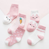 5 pairs of spring and autumn childrens socks spring and summer boys and girls baby socks thin socks