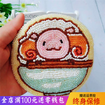  Beaded coin purse female small cute small fresh factory direct sales handmade animal sheep double-sided creative beaded bag card bag