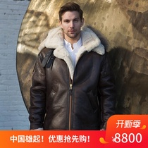 American origin COCKPIT Dakota B3 fur one-piece bomber cold flight leather leather jacket