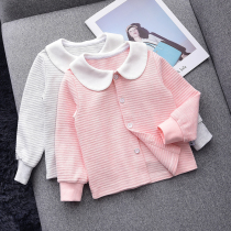 Baby long sleeve early autumn cardigan cotton doll collar bottoming coat male and female baby spring autumn small coat 1-3 years old