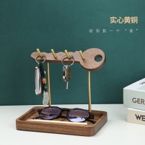 Door porch key storage hanger ornaments solid wood light luxury entry door entrance door door branch storage ornaments