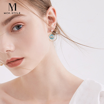 Moon stars high-grade sense earrings 2021 new fashion small stud earrings elegant earrings womens wild temperament long drop earrings