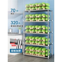 Kitchen stainless steel shelf Floor-to-ceiling multi-layer removable wheeled storage rack Microwave oven storage rack Household