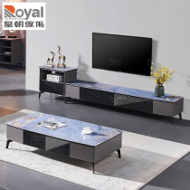 Dynasty furniture coffee table TV cabinet combination rock board bucket cabinet Modern simple light luxury wind living room furniture QMLD220