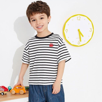Brand childrens clothes boy short sleeve T - shirt childrens striped tops boy 2023 new summer baby to play a blouse