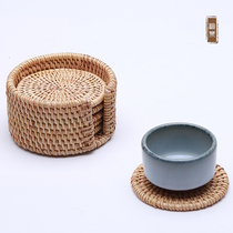 Travel in full swing Rattan Choreographer Chengkung Fu Tea Cup Cushion Tea Dao Tea Set Accessories Tea Tocup Tover Cassera Pot Iron Sand Pot Bearing Cushion