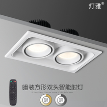 Dengya embedded LED square spot light Ceiling light Single and double head home anti-glare concealed intelligent dare light downlight