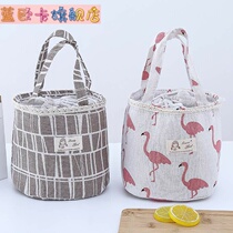 Warm tote bag Insulation bag Womens bag lunch box Lunch box bag portable cute round large hand bag round bucket
