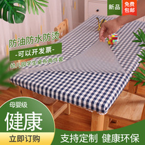 PVC cloth children waterproof and oil-proof disposable kindergarten table cover dirty fabric Plaid cartoon sagging children table cloth