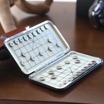 Chinese chess magnetic mini adult students children beginning magnetic absorption folding like chess board rubber suit portable