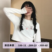 Dongri is a curly cute rabbit rabbit short base shirt 2021 spring new slim slim long sleeve t-shirt