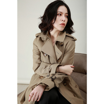 NZ high-end card with its color Inron wind shoulder badge double-row buttoned full wool weaters womens coat jacket 2022 spring new