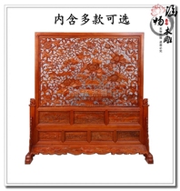  Dongyang wood carved floor screen Chinese style living room plug-in screen solid wood antique seat screen double-sided hollow carved entrance partition