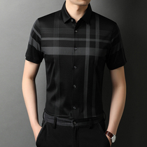  GERTOP summer mens casual short-sleeved shirt popular plaid business half sleeve