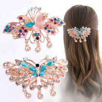 Korean headdress top clip hair clip spring clip ponytail clip horizontal clip Small adult hair hair temperament elegant hair ornament head flower