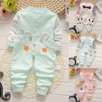 Newborn baby conjoined clothes spring and autumn male baby climbing clothes ha clothes just born 0 female 3 full moon 6 Autumn 9 suit 12 months