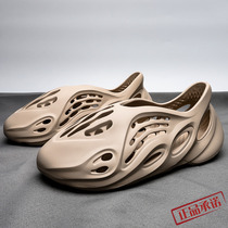 Hong Kong tide brand coconut hole shoes tide mens sandals summer hollow Roman beach shoes sports leather sandals men