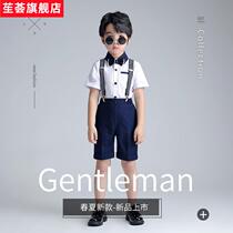 Li Hui summer overalls boys short-sleeved suit boy flower girl dress foreign style shorts suit piano performance
