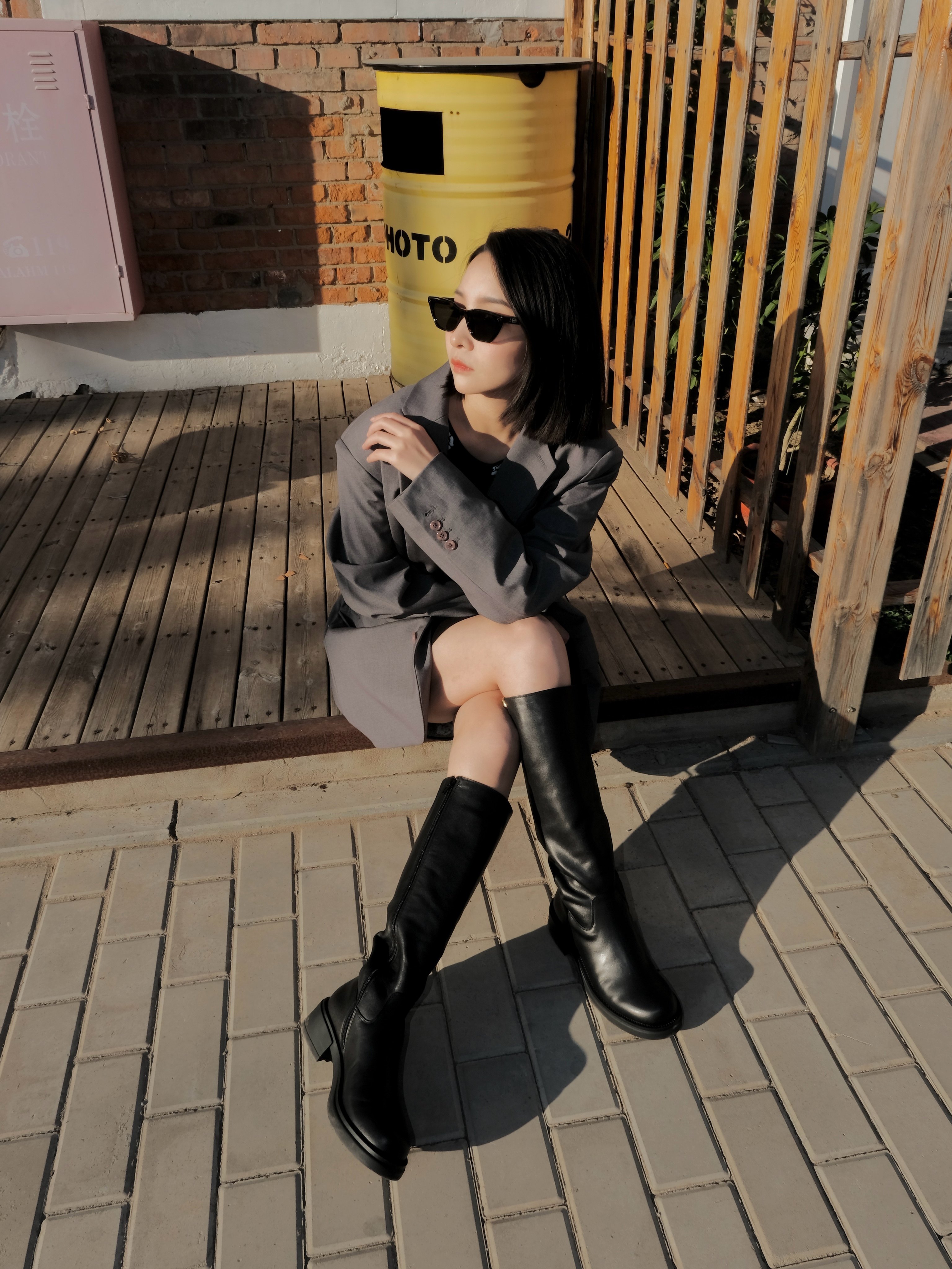 kisscat接吻猫[城市旅人]骑士靴，万茜方枪枪美洋同款真皮皮带扣复古英伦风