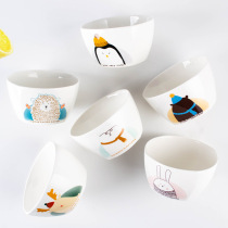 Childrens bowls Porcelain Bowls Babies Eat Big Children 6 Year Old Cute Rice Bowls Home Day Style Cartoon Cutlery 4 Year Olds