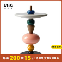 Uniju丨Memphis Danish designer candied haws coffee table creative side a few colorful small round table Nordic