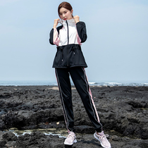Korean fitness clothing Net red gym sports suit women loose spring and summer morning running leisure large size sportswear