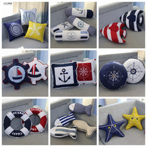 Mediterranean style pillow with pillow core Bay window decoration Sofa cushion Childrens creative model room cotton pillow