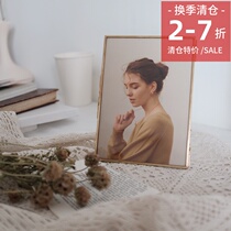 Clearance special Korean chic creative modern table frame simple transparent glass stereo decoration retro