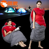 Down sleeping bag adult indoor single double white goose down outdoor ultra-light student camping winter thickened minus 20 degrees