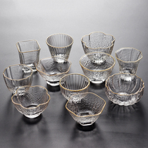 Hammer-grain Tea Cup Tea Cup Personal Cup Transparent glass drink tea cup cup Kung fu tea set