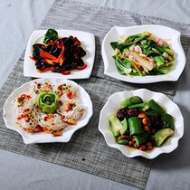 Creative Sheng cuisine dishes Home Ceramic Tray White Cutlery Hotel Steak Western Dining Tray Round Fish Pan Flat Dish 