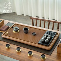 ten Livable High-end Minimalist Drainage Electric Wood Tea Tray Office Home Gum Wood Tea Table Rectangular Solid Wood Tea Sea