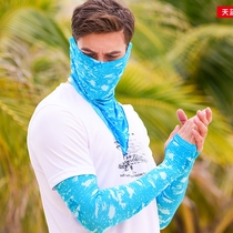 Amadeus sunscreen sleeve mens anti-UV ice silk outdoor fishing long sleeve arm guard thin section printed arm sleeve