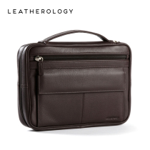 Leatherology leather 16K large portable conference document bag ipad storage bag Small 25k book cover