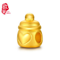 Gold bottle transfer beads 3d hard gold pacifier baby bracelet love Passepartout pure gold 999 bracelet diy beads