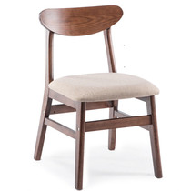 View Color Dining Chair Sub Real Wood Home Casual Chair Nordic Style Cafeterie Restaurant Fabric Chair Subcomputer Chair Stool