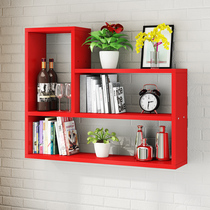 Wall shelf non-perforated wall-mounted wall cabinet Wall Wall bedroom partition bookshelf storage simple decoration