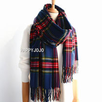 Dark blue English plaid scarf female male Winter Classic couple red plaid warm imitation cashmere shawl dual use