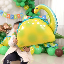 Childrens birthday dinosaur cartoon theme party boy aluminum film balloon year old background wall decoration scene layout