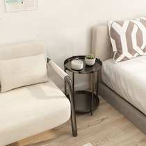  Nordic light luxury wrought iron small round table Bedside table Living room sofa small tea table Simple side few modern small corner coffee table