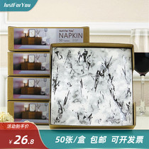 Color napkin printing paper towel Cup flower paper Hotel set-up table paper towel marbled silver bronzing 50 sheets per box