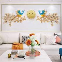 European style peacock wall clock watch clock living room fashion clock creative personality decoration artist with silent clock wall hanging