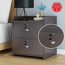 Net red Bedside table with lock Simple modern small multi-function bedroom small cabinet locker 40cm cm wide