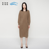 klee klee original color velour flat V-neck dress K0193KD01