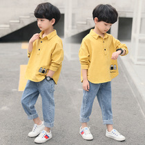 South Korean childrens clothing 2022 summer new net red tides stream handsome children suit casual ocean gas boy lined with two sets
