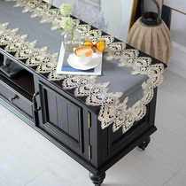 Lace Table Banner Mesh Yarn Table Flag American Tea Table TV Cabinet Combination Tablecloth Decoration Towels-style TV cabinet Gaib