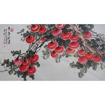 Chinese painting everything is like a masterpiece hand-painted authentic ink painting three feet banner living room dining room flower and bird painting Persimmon manuscript