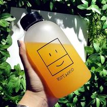 Plastic 600ml personality leak-proof female student Tea Cup simple frosted cup male Korean version capacity water Cup trend