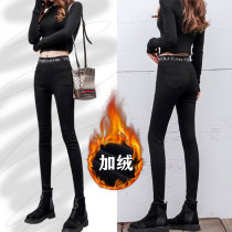 Tide leggings womens pants outside wear 2019 autumn and winter New High waist slim tight and velvet pencils magic pants